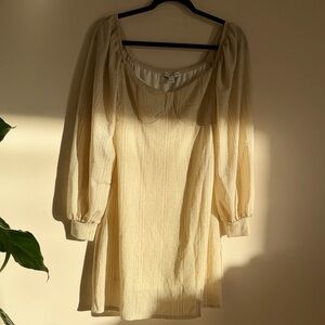 NWT And Now This Gold Shimmer Puff Sleeve Mini Dress Medium